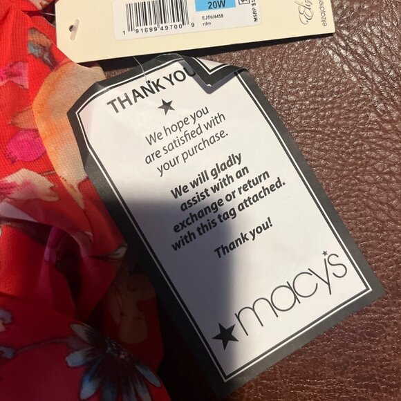 NWT Eliza J Size 20W Floral Surplice Neck Wrap Sleeveless High-Low Dress in Red - Picture 5 of 8